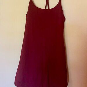 Maroon Halara 2 in 1 tank dress with body suit and hidden pockets